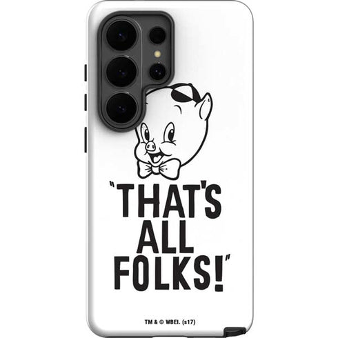 Looney Tunes Porky Thats All Folks Grid Galaxy S26 Ultra Impact Case