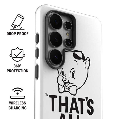 Looney Tunes Porky Thats All Folks Grid Galaxy S26 Ultra Impact Case
