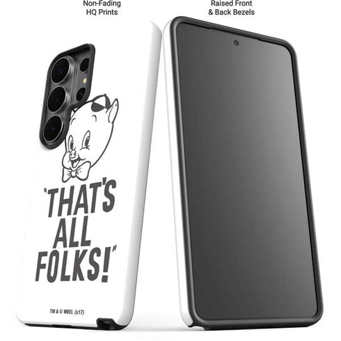 Looney Tunes Porky Thats All Folks Grid Galaxy S26 Ultra Impact Case