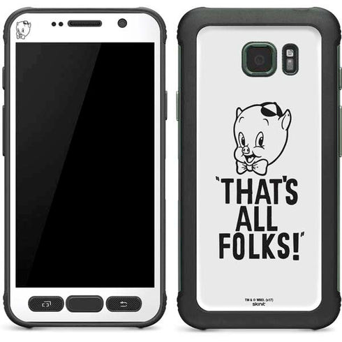 Looney Tunes Porky Thats All Folks Grid Galaxy S7 Active Skin