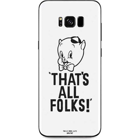 Looney Tunes Porky Thats All Folks Grid Galaxy S8 Plus Skin