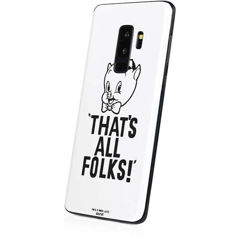 Looney Tunes Porky Thats All Folks Grid Galaxy S9 Plus Skin
