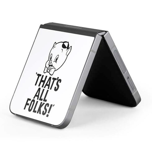 Looney Tunes Porky Thats All Folks Grid Galaxy Z Flip6 Skin