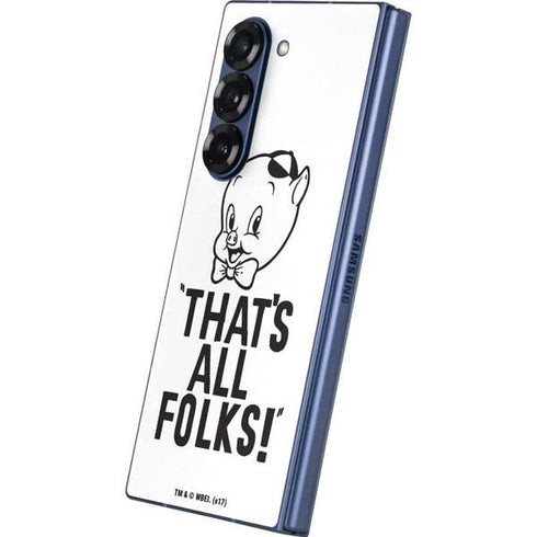 Looney Tunes Porky Thats All Folks Grid Galaxy Z Fold6 Skin