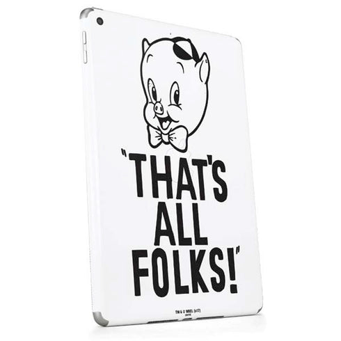 Looney Tunes Porky Thats All Folks Grid Apple iPad Skin