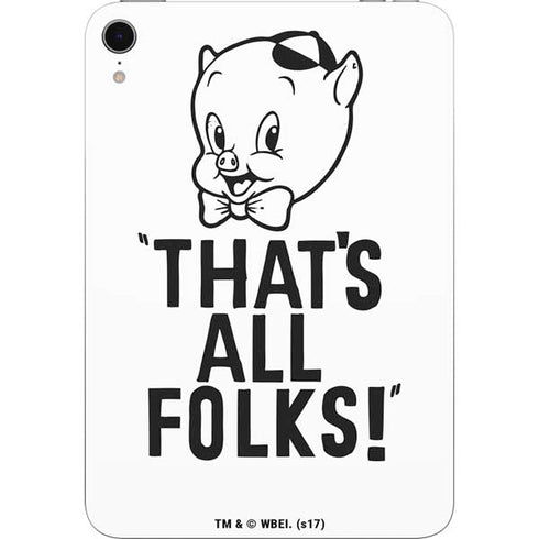 Looney Tunes Porky Thats All Folks Grid Apple iPad Mini Skin