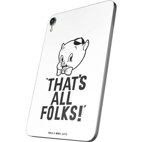 Looney Tunes Porky Thats All Folks Grid Apple iPad Mini Skin