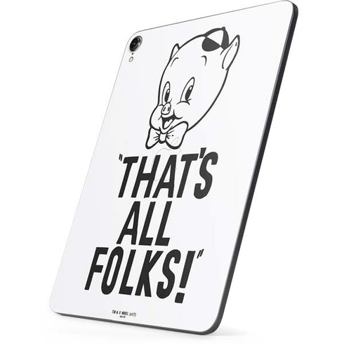 Looney Tunes Porky Thats All Folks Grid Apple iPad Pro Skin