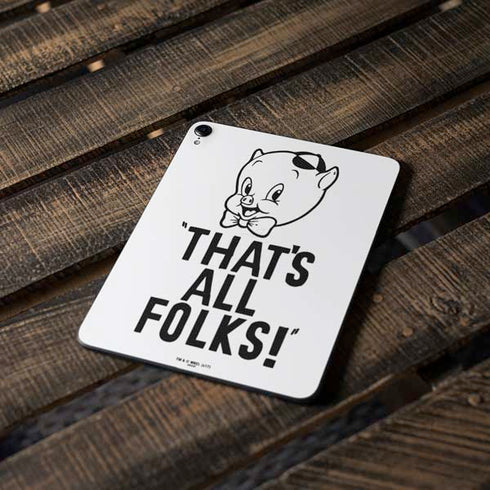 Looney Tunes Porky Thats All Folks Grid Apple iPad Pro Skin