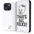 Looney Tunes Porky Thats All Folks Grid iPhone 14 Folio Case