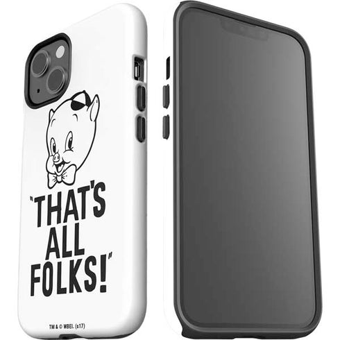 Looney Tunes Porky Thats All Folks Grid iPhone 15 Impact Case