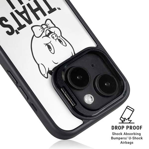 Looney Tunes Porky Thats All Folks Grid iPhone 15 Plus Kickstand Case