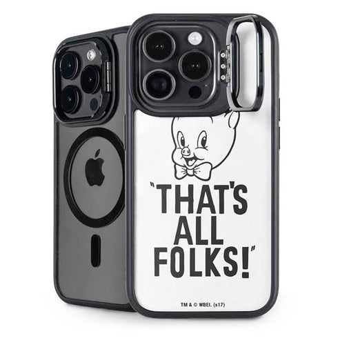 Looney Tunes Porky Thats All Folks Grid iPhone 15 Pro Kickstand Case