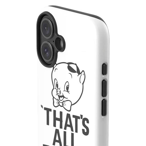 Looney Tunes Porky Thats All Folks Grid iPhone 16 Plus Impact Case