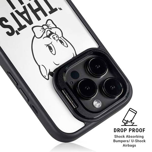 Looney Tunes Porky Thats All Folks Grid iPhone 16 Pro Max Kickstand Case