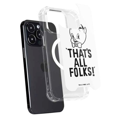 Looney Tunes Porky Thats All Folks Grid iPhone 16 Pro Max MagSafe Case