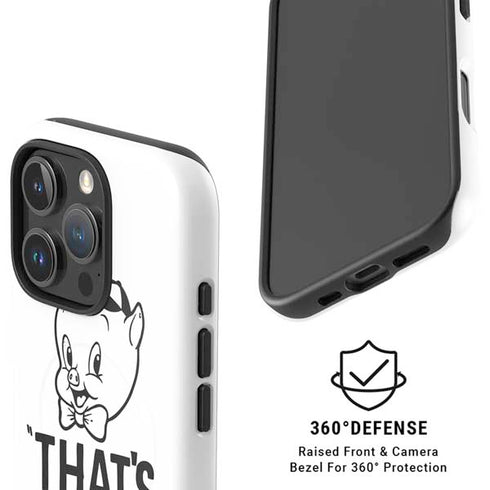 Looney Tunes Porky Thats All Folks Grid iPhone 16 Pro Max Magsafe Impact Case