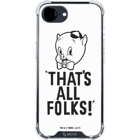 Looney Tunes Porky Thats All Folks Grid iPhone 16e Clear Case