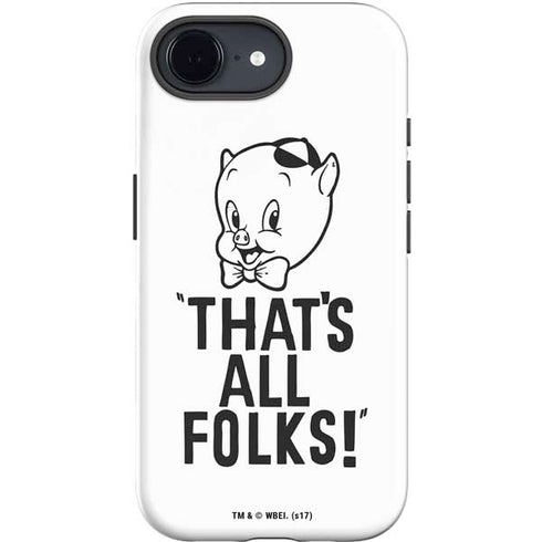 Looney Tunes Porky Thats All Folks Grid iPhone 16e Impact Case