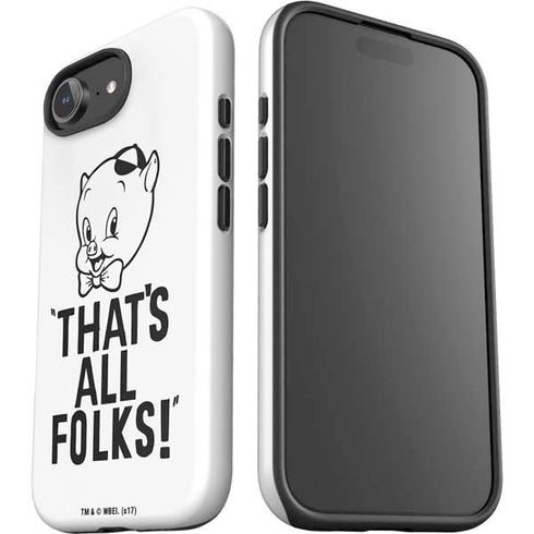 Looney Tunes Porky Thats All Folks Grid iPhone 16e Impact Case
