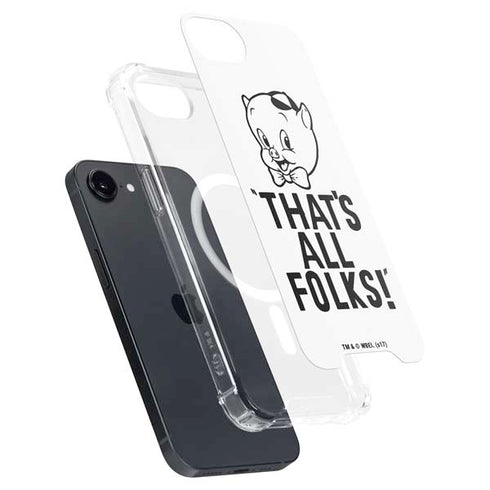 Looney Tunes Porky Thats All Folks Grid iPhone 16e MagSafe Case