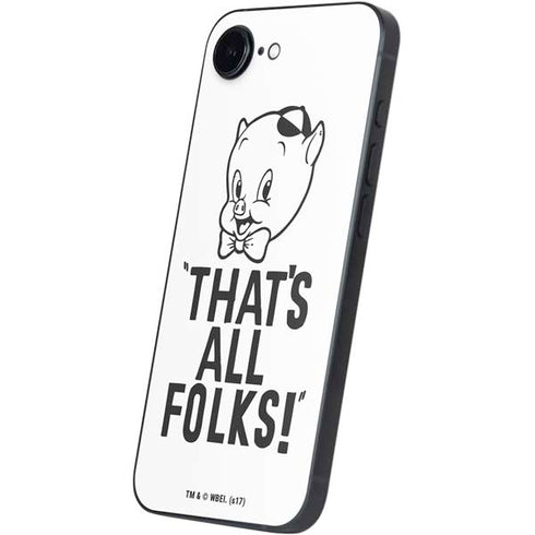 Looney Tunes Porky Thats All Folks Grid iPhone 16e Skin
