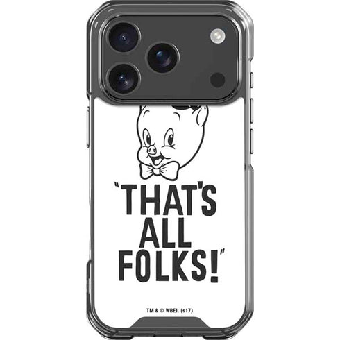 Looney Tunes Porky Thats All Folks Grid iPhone 18 Pro Clear Case