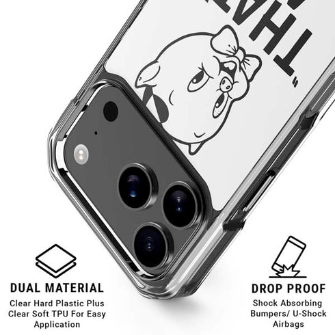 Looney Tunes Porky Thats All Folks Grid iPhone 18 Pro Clear Case