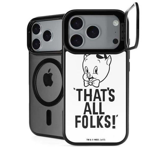 Looney Tunes Porky Thats All Folks Grid iPhone 18 Pro Kickstand Case