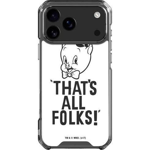 Looney Tunes Porky Thats All Folks Grid iPhone 18 Pro Max Clear Case