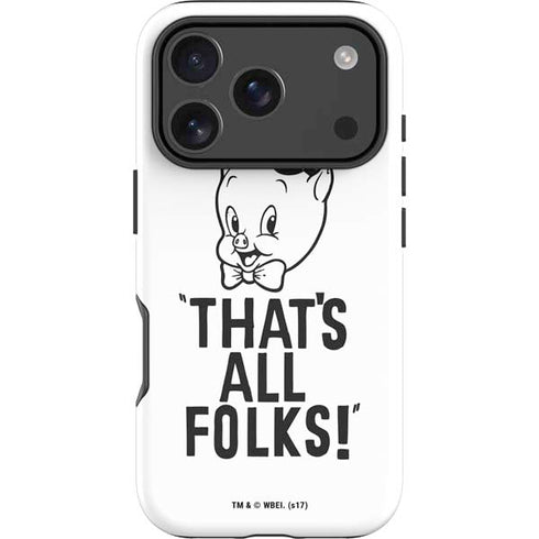Looney Tunes Porky Thats All Folks Grid iPhone 18 Pro Max Impact Case
