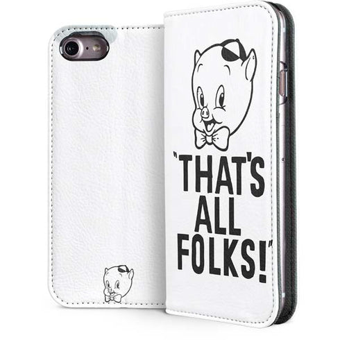 Looney Tunes Porky Thats All Folks Grid iPhone 7 Folio Case