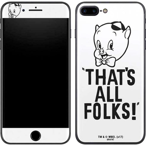 Looney Tunes Porky Thats All Folks Grid iPhone 7 Plus Skin