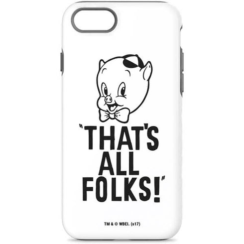 Looney Tunes Porky Thats All Folks Grid iPhone Cases