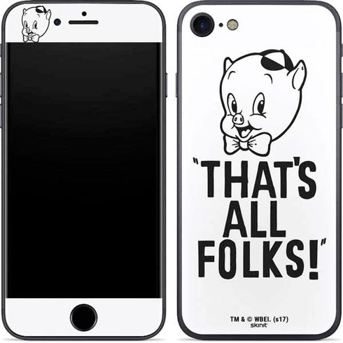 Looney Tunes Porky Thats All Folks Grid iPhone 7 Skin