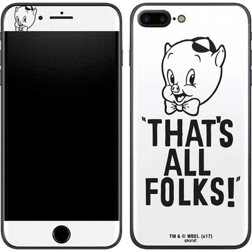 Looney Tunes Porky Thats All Folks Grid iPhone 8 Plus Skin