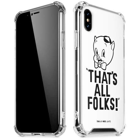 Looney Tunes Porky Thats All Folks Grid iPhone X/XS Clear Case
