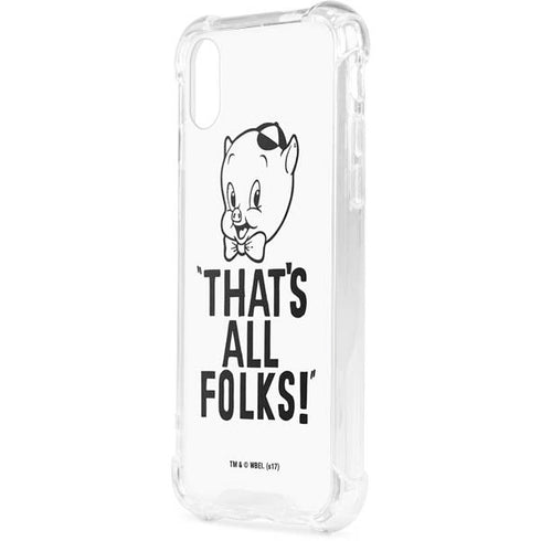 Looney Tunes Porky Thats All Folks Grid iPhone XS Clear Case
