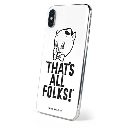 Looney Tunes Porky Thats All Folks Grid iPhone XS Max Skin