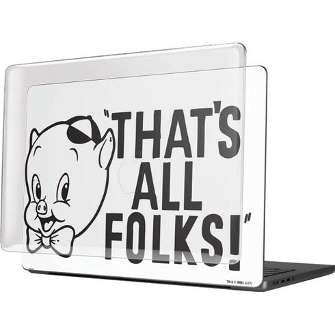 Looney Tunes Porky Thats All Folks Grid MacBook Pro 14in (2021-24) Case plus Skin