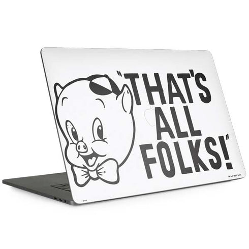 Looney Tunes Porky Thats All Folks Grid MacBook Skins