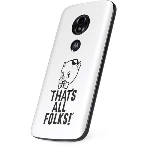 Looney Tunes Porky Thats All Folks Grid Moto E5 Play Skin