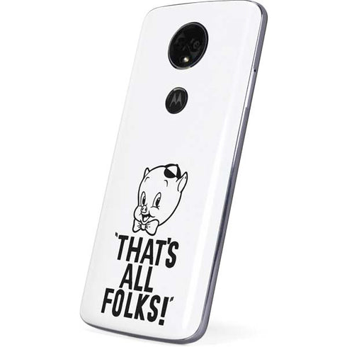 Looney Tunes Porky Thats All Folks Grid Moto E5 Plus Skin