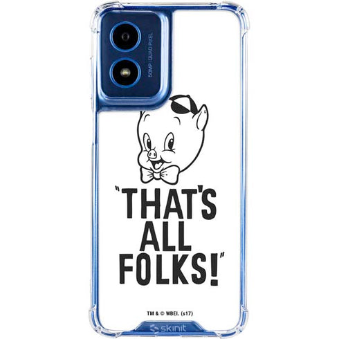 Looney Tunes Porky Thats All Folks Grid Moto G 5G (2024) Clear Case