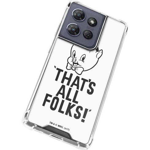 Looney Tunes Porky Thats All Folks Grid Moto G Play 5G (2025) Clear Case