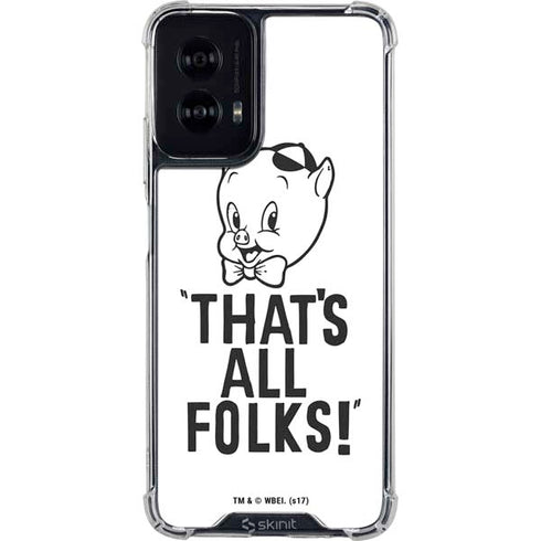 Looney Tunes Porky Thats All Folks Grid Moto G Power 5G (2024) Clear Case