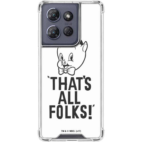 Looney Tunes Porky Thats All Folks Grid Moto G Power 5G (2025) Clear Case