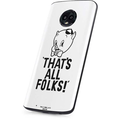 Looney Tunes Porky Thats All Folks Grid Moto G6 Skin