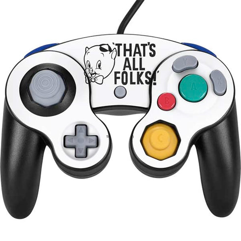 Looney Tunes Porky Thats All Folks Grid Nintendo GameCube Controller Skin