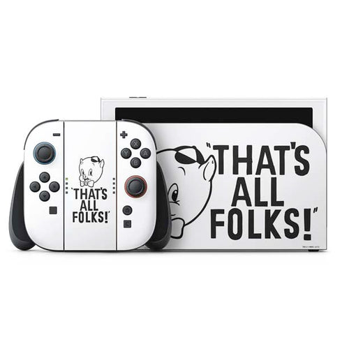 Looney Tunes Porky Thats All Folks Grid Nintendo Skins